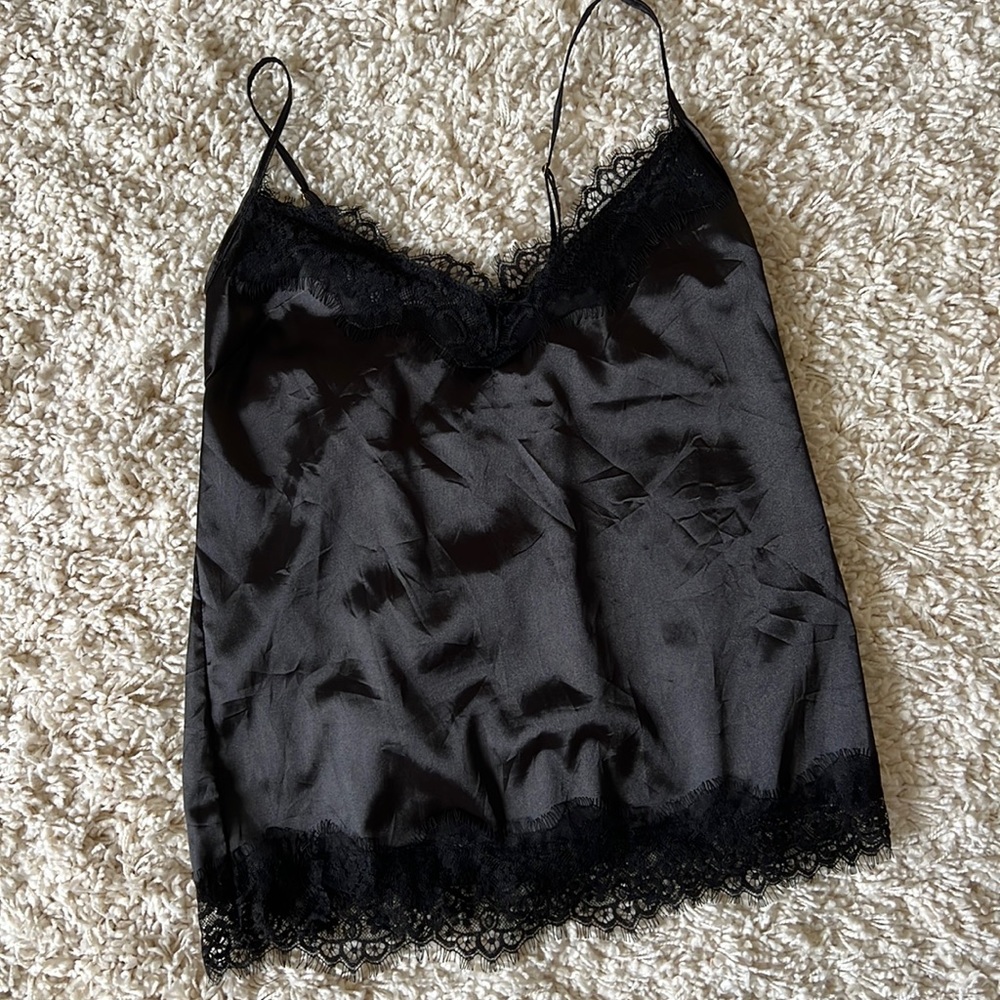 Lace satin top